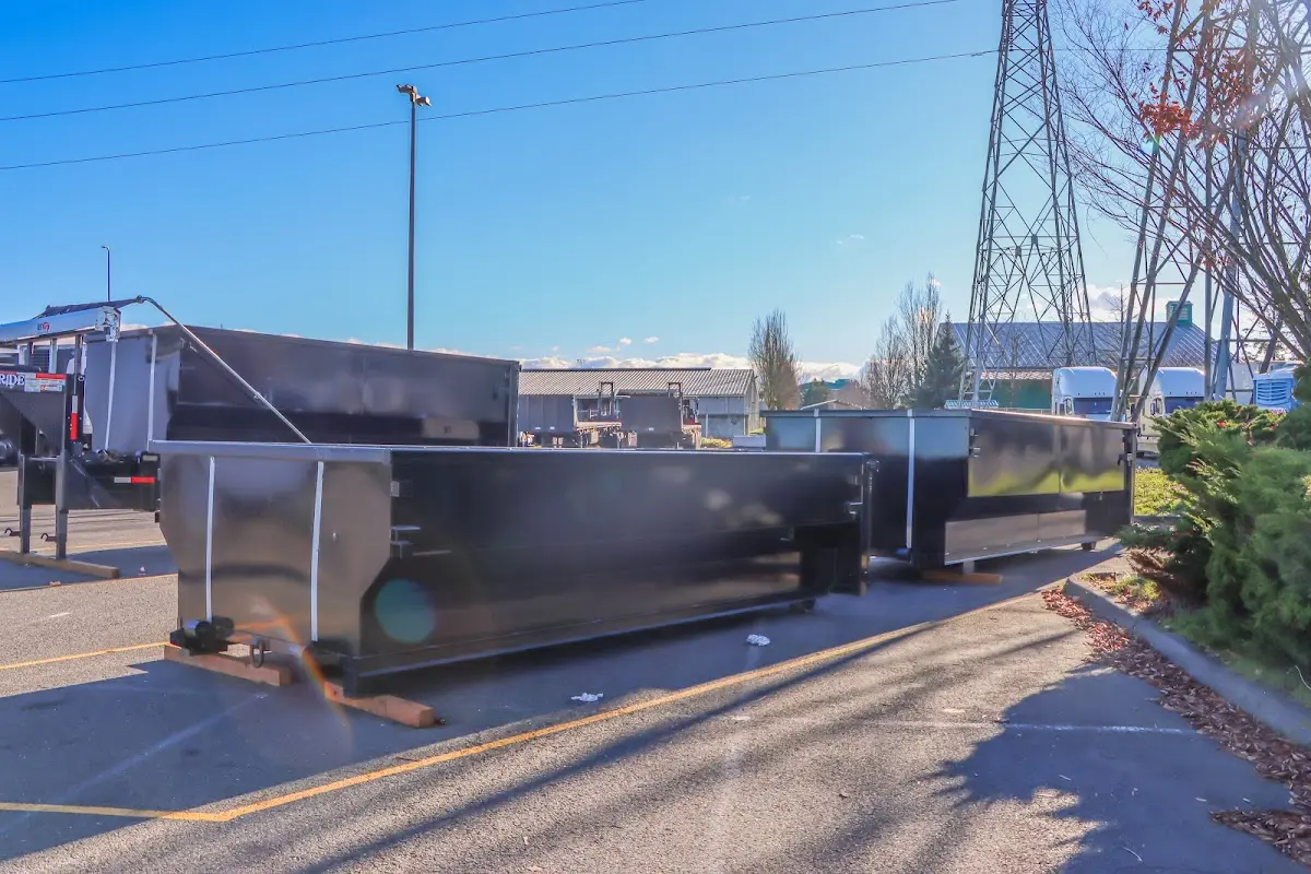 Roll-off dumpster ready for waste disposal at job site for Construction Dumpster Rental in Birdsboro